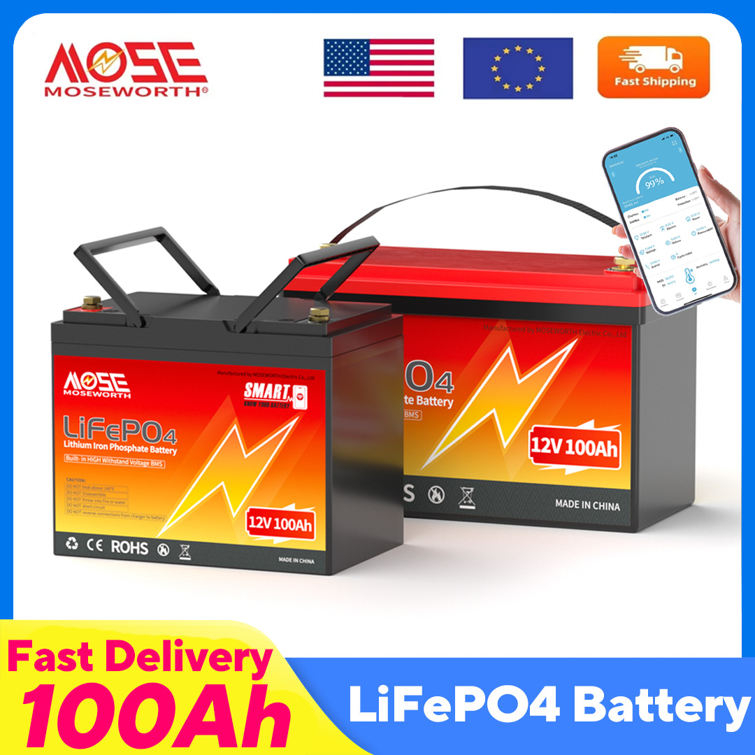 Lifepo4 12V 100Ah Bms Bluetooth - MOSEWORTH LiFePO4 12V 100Ah แบตเตอรี่ 12.8V