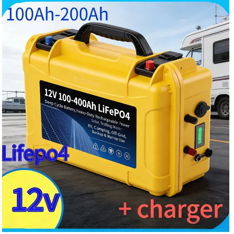Lifepo4 12V 100Ah Bms Bluetooth - แบตเตอรี่ลิเธียมไอรอนฟอสเฟต 12V 100‑200Ah | บลูทูธ บีเอ็มเอส