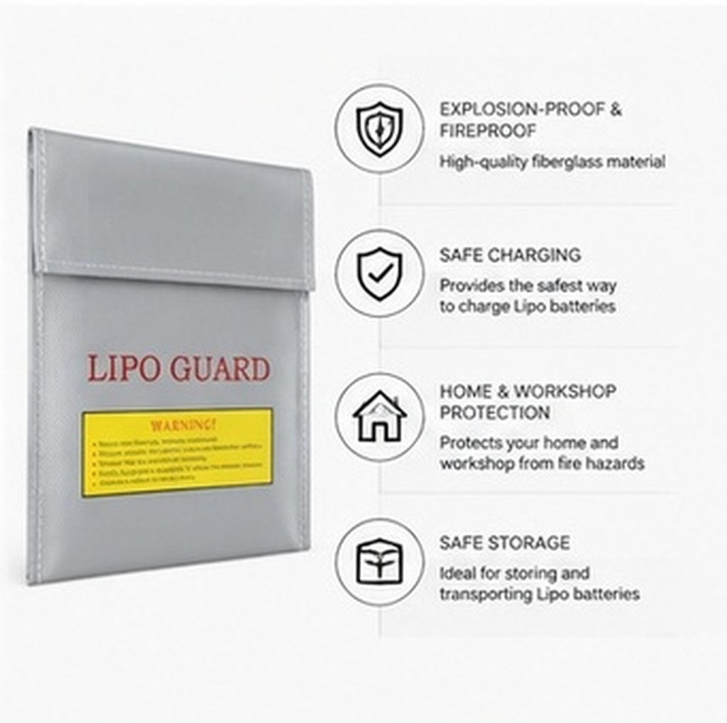 กระเป๋าเก็บแบตเตอรี่ลิโพ RC ขน - Lipo Battery Fireproof Safety Charge Box บทวิจารณ์และราคา