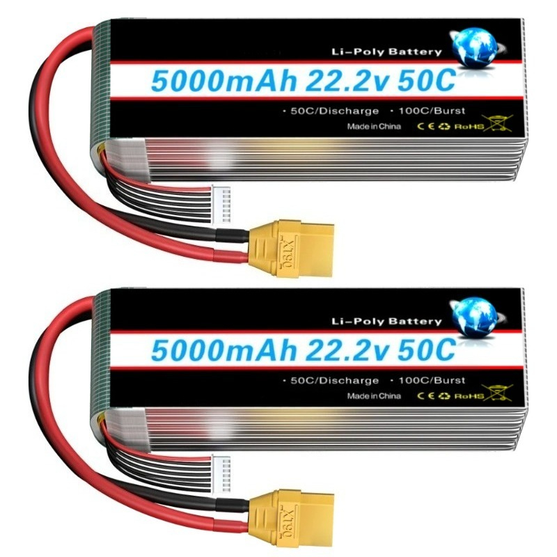 แบตเตอรี่ลิเธียมโพลิเมอร์ใหม่  - 6S Lipo Battery 22.2V 5000Mah บทวิจารณ์และราคา